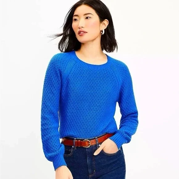 LOFT Textured Crewneck Sweater - Picture 1 of 4